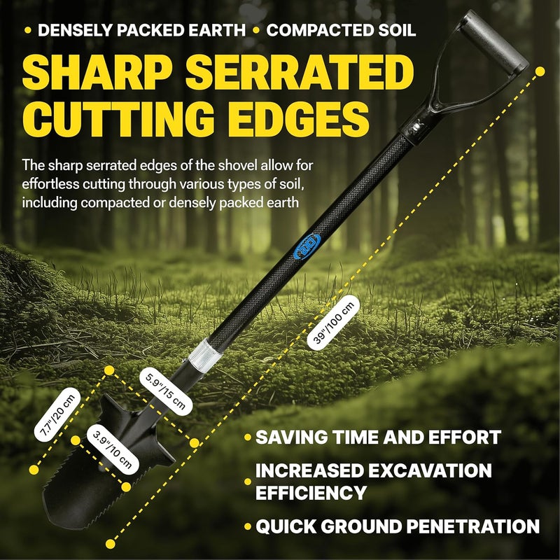 CKG Carbon Metal Detecting Set - Spade Shovel, Hand Shovel Digging Tool, Pouch Bag – Lightweight and Durable Shovels for Digging Treasure Hunting,Set - Image 4